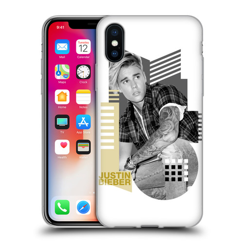 Justin Bieber Purpose B&w Calendar Geometric Collage Soft Gel Case for Apple iPhone X / iPhone XS