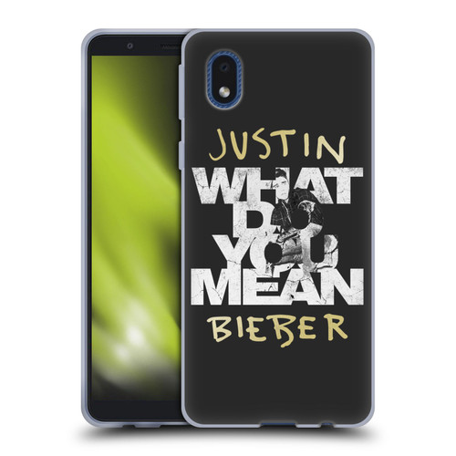 Justin Bieber Purpose B&w What Do You Mean Typography Soft Gel Case for Samsung Galaxy A01 Core (2020)