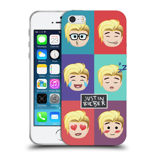 Justin Bieber Justmojis Cute Faces Soft Gel Case for Apple iPhone 5 / 5s / iPhone SE 2016