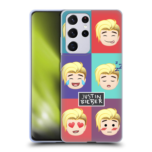 Justin Bieber Justmojis Cute Faces Soft Gel Case for Samsung Galaxy S21 Ultra 5G