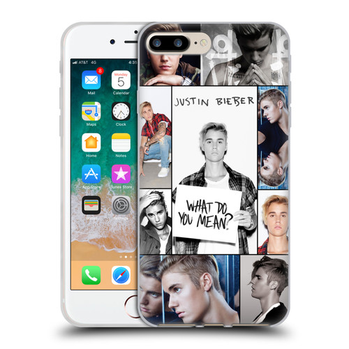 Justin Bieber Purpose Grid Poster Soft Gel Case for Apple iPhone 7 Plus / iPhone 8 Plus