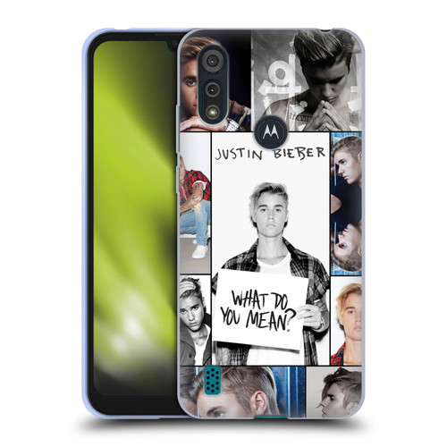 Justin Bieber Purpose Grid Poster Soft Gel Case for Motorola Moto E6s (2020)