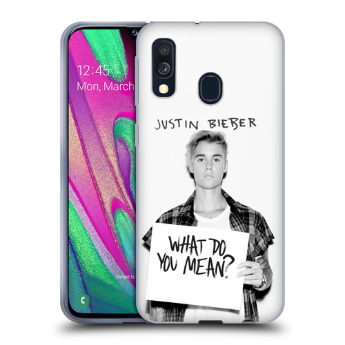 Justin Bieber Purpose What Do You Mean Photo Soft Gel Case for Samsung Galaxy A40 (2019)