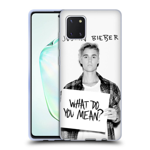 Justin Bieber Purpose What Do You Mean Photo Soft Gel Case for Samsung Galaxy Note10 Lite