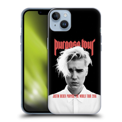 Justin Bieber Tour Merchandise Purpose Poster Soft Gel Case for Apple iPhone 14 Plus