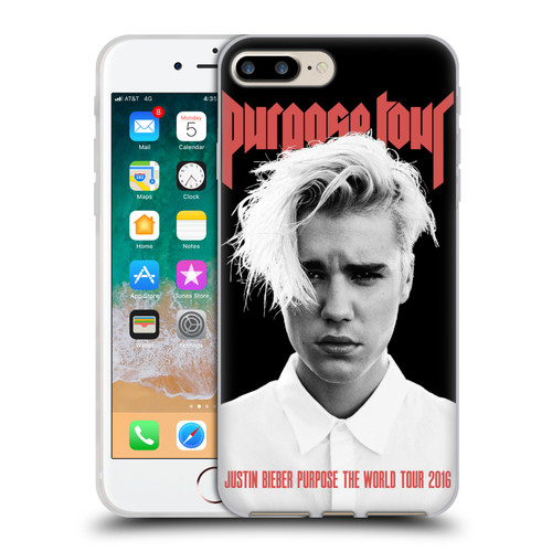 Justin Bieber Tour Merchandise Purpose Poster Soft Gel Case for Apple iPhone 7 Plus / iPhone 8 Plus