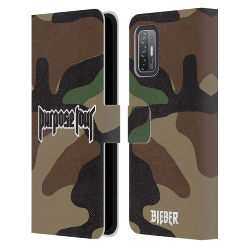 Justin Bieber Tour Merchandise Camouflage Leather Book Wallet Case Cover For HTC Desire 21 Pro 5G