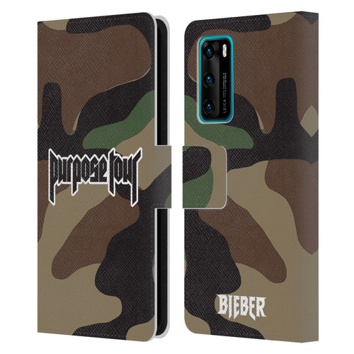 Justin Bieber Tour Merchandise Camouflage Leather Book Wallet Case Cover For Huawei P40 5G