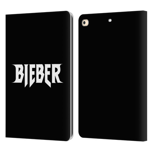 Justin Bieber Tour Merchandise Logo Name Leather Book Wallet Case Cover For Apple iPad 9.7 2017 / iPad 9.7 2018