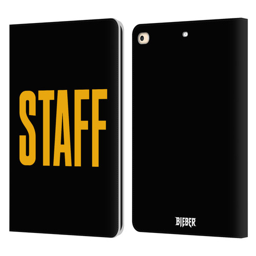 Justin Bieber Tour Merchandise Staff Leather Book Wallet Case Cover For Apple iPad 9.7 2017 / iPad 9.7 2018