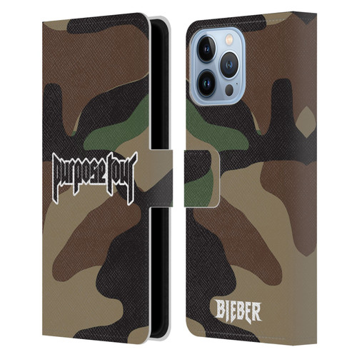 Justin Bieber Tour Merchandise Camouflage Leather Book Wallet Case Cover For Apple iPhone 13 Pro Max