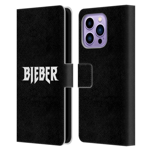 Justin Bieber Tour Merchandise Logo Name Leather Book Wallet Case Cover For Apple iPhone 14 Pro Max