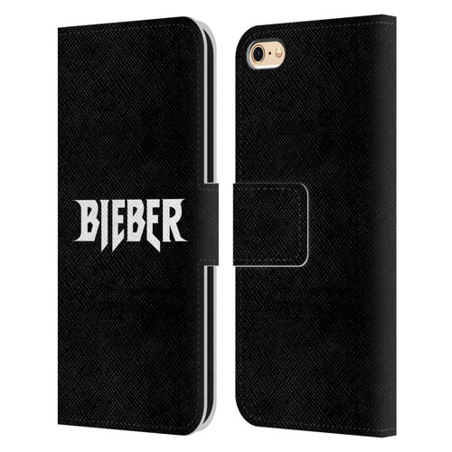 Justin Bieber Tour Merchandise Logo Name Leather Book Wallet Case Cover For Apple iPhone 6 / iPhone 6s