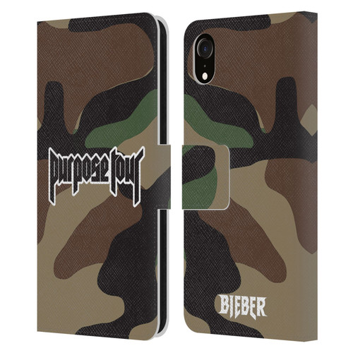 Justin Bieber Tour Merchandise Camouflage Leather Book Wallet Case Cover For Apple iPhone XR