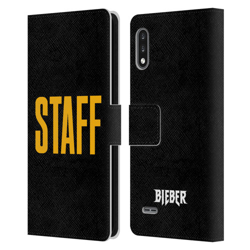 Justin Bieber Tour Merchandise Staff Leather Book Wallet Case Cover For LG K22