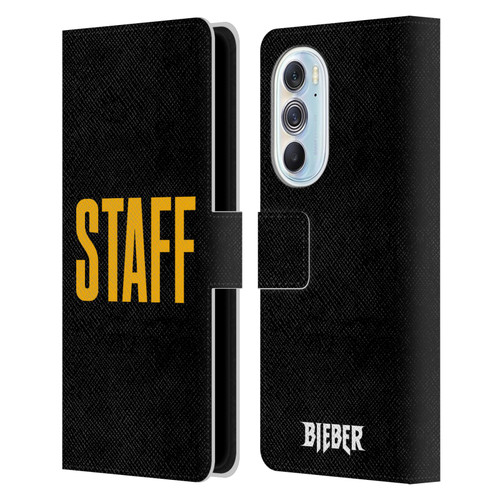 Justin Bieber Tour Merchandise Staff Leather Book Wallet Case Cover For Motorola Edge X30