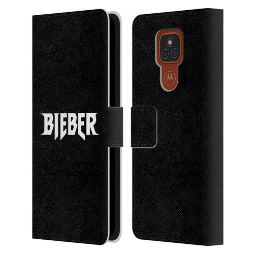 Justin Bieber Tour Merchandise Logo Name Leather Book Wallet Case Cover For Motorola Moto E7 Plus