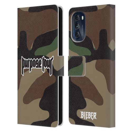 Justin Bieber Tour Merchandise Camouflage Leather Book Wallet Case Cover For Motorola Moto G (2022)