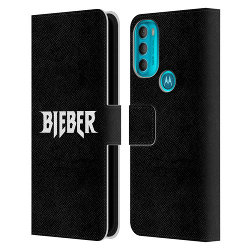 Justin Bieber Tour Merchandise Logo Name Leather Book Wallet Case Cover For Motorola Moto G71 5G