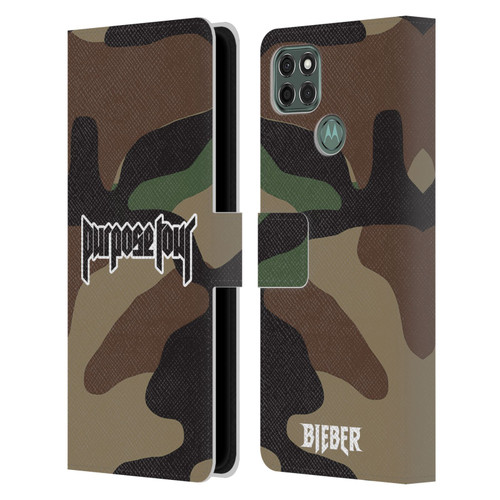 Justin Bieber Tour Merchandise Camouflage Leather Book Wallet Case Cover For Motorola Moto G9 Power