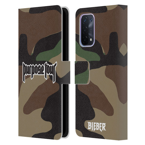 Justin Bieber Tour Merchandise Camouflage Leather Book Wallet Case Cover For OPPO A54 5G
