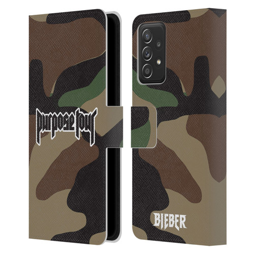 Justin Bieber Tour Merchandise Camouflage Leather Book Wallet Case Cover For Samsung Galaxy A53 5G (2022)
