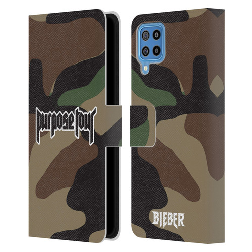 Justin Bieber Tour Merchandise Camouflage Leather Book Wallet Case Cover For Samsung Galaxy F22 (2021)