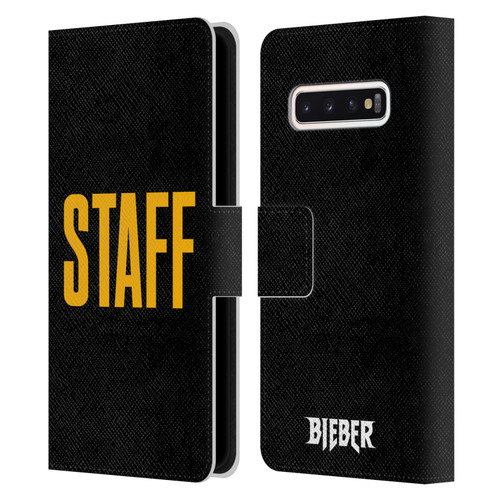 Justin Bieber Tour Merchandise Staff Leather Book Wallet Case Cover For Samsung Galaxy S10