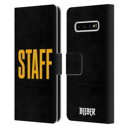 Justin Bieber Tour Merchandise Staff Leather Book Wallet Case Cover For Samsung Galaxy S10+ / S10 Plus