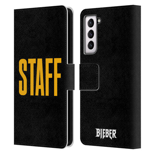 Justin Bieber Tour Merchandise Staff Leather Book Wallet Case Cover For Samsung Galaxy S21 5G