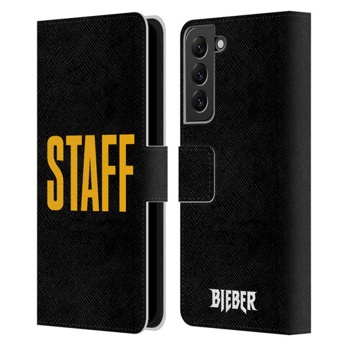 Justin Bieber Tour Merchandise Staff Leather Book Wallet Case Cover For Samsung Galaxy S22+ 5G