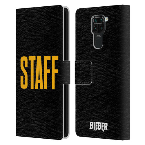 Justin Bieber Tour Merchandise Staff Leather Book Wallet Case Cover For Xiaomi Redmi Note 9 / Redmi 10X 4G