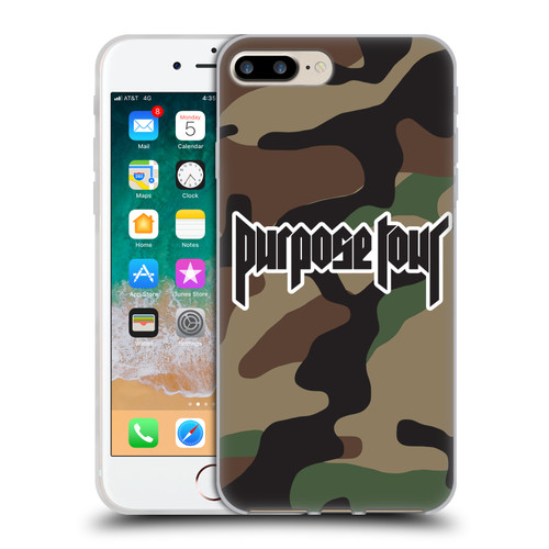Justin Bieber Tour Merchandise Camouflage Soft Gel Case for Apple iPhone 7 Plus / iPhone 8 Plus