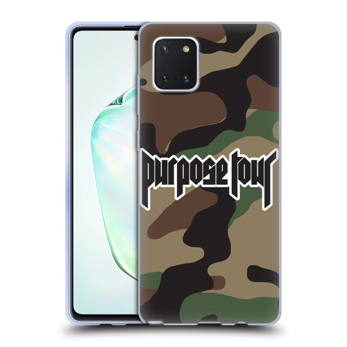 Justin Bieber Tour Merchandise Camouflage Soft Gel Case for Samsung Galaxy Note10 Lite