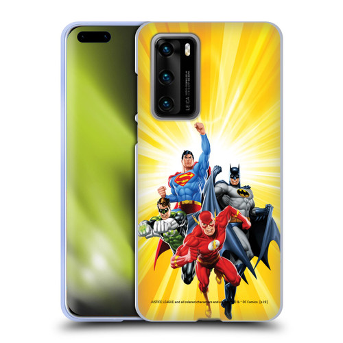 Justice League DC Comics Airbrushed Heroes Yellow Soft Gel Case for Huawei P40 5G