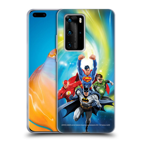Justice League DC Comics Airbrushed Heroes Galaxy Soft Gel Case for Huawei P40 Pro / P40 Pro Plus 5G