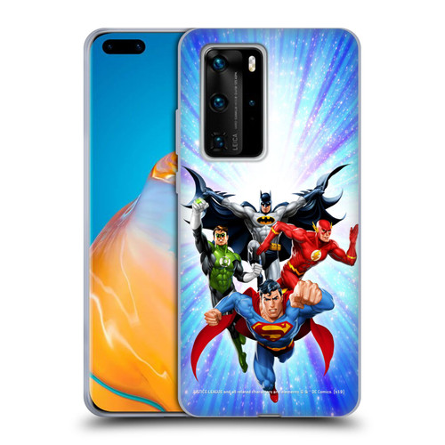 Justice League DC Comics Airbrushed Heroes Blue Purple Soft Gel Case for Huawei P40 Pro / P40 Pro Plus 5G