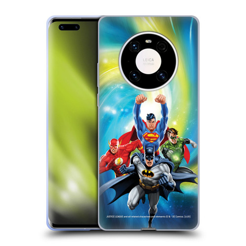 Justice League DC Comics Airbrushed Heroes Galaxy Soft Gel Case for Huawei Mate 40 Pro 5G