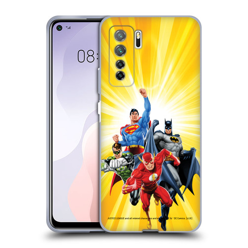 Justice League DC Comics Airbrushed Heroes Yellow Soft Gel Case for Huawei Nova 7 SE/P40 Lite 5G