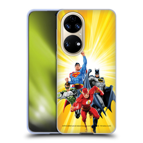 Justice League DC Comics Airbrushed Heroes Yellow Soft Gel Case for Huawei P50