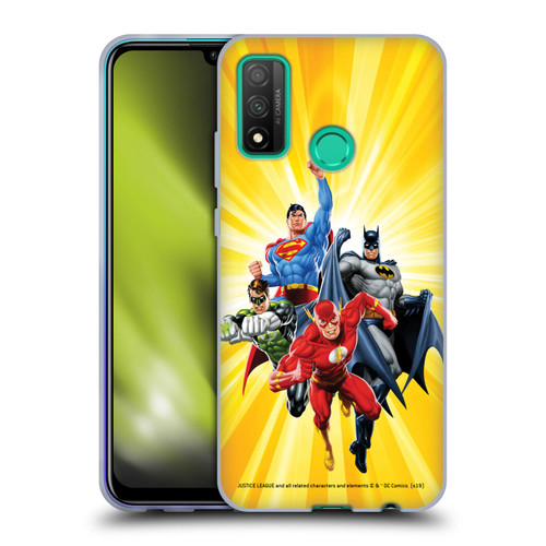 Justice League DC Comics Airbrushed Heroes Yellow Soft Gel Case for Huawei P Smart (2020)