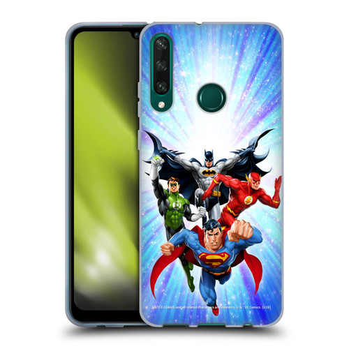 Justice League DC Comics Airbrushed Heroes Blue Purple Soft Gel Case for Huawei Y6p