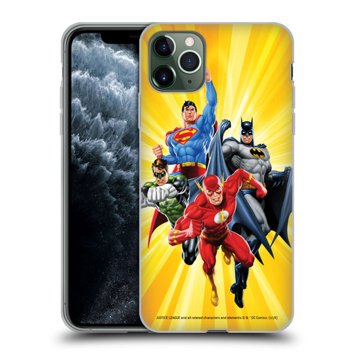 Justice League DC Comics Airbrushed Heroes Yellow Soft Gel Case for Apple iPhone 11 Pro Max