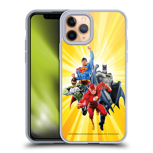 Justice League DC Comics Airbrushed Heroes Yellow Soft Gel Case for Apple iPhone 11 Pro