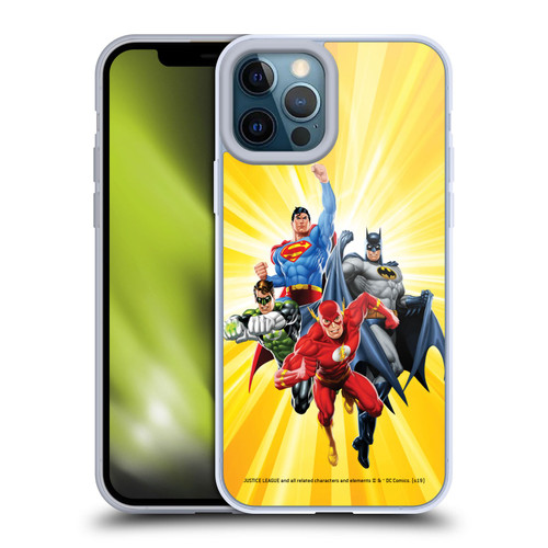 Justice League DC Comics Airbrushed Heroes Yellow Soft Gel Case for Apple iPhone 12 Pro Max