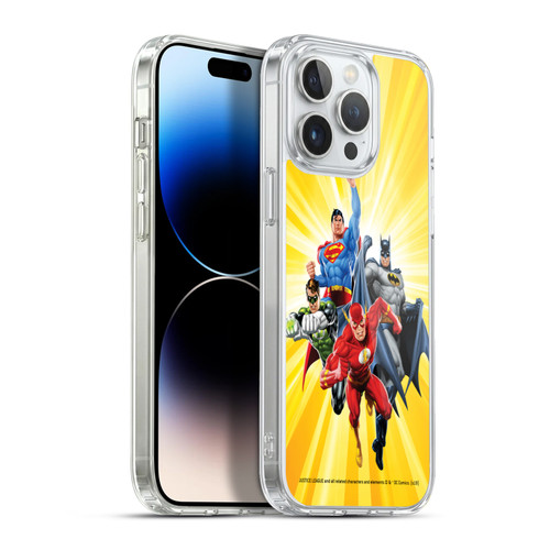 Justice League DC Comics Airbrushed Heroes Yellow Soft Gel Case for Apple iPhone 13 Pro Max & MagSafe