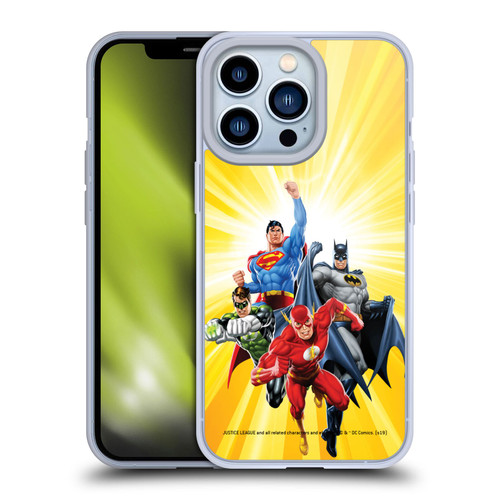 Justice League DC Comics Airbrushed Heroes Yellow Soft Gel Case for Apple iPhone 13 Pro