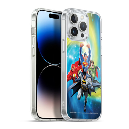 Justice League DC Comics Airbrushed Heroes Galaxy Soft Gel Case for Apple iPhone 13 Pro Max & MagSafe