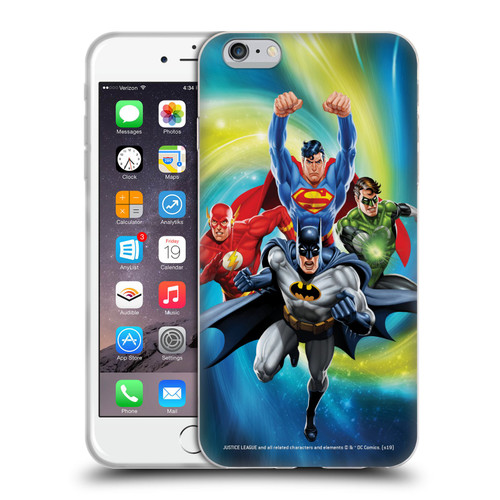 Justice League DC Comics Airbrushed Heroes Galaxy Soft Gel Case for Apple iPhone 6 Plus / iPhone 6s Plus