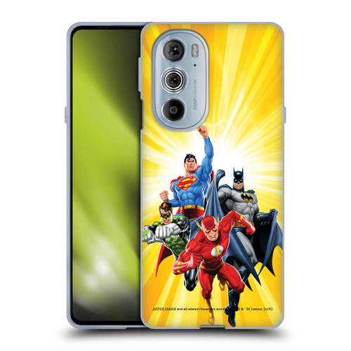 Justice League DC Comics Airbrushed Heroes Yellow Soft Gel Case for Motorola Edge X30